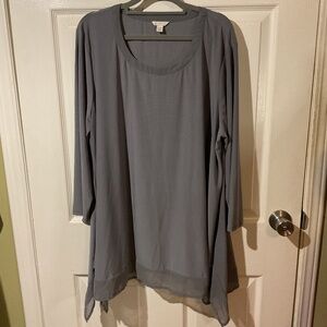 Cato Slate Gray Long-Sleeve Tunic
